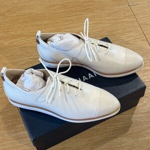 Cole Haan White Leather Women's Pointed Toe Oxfords